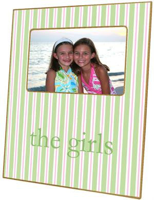 Green & Pink Stripe Picture Frame