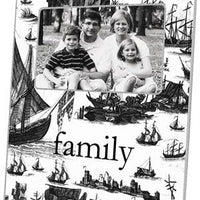 Black Boat Toile Picture Frame