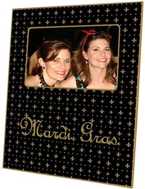 Gold & Black Fleur de Lis Picture Frame