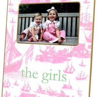 Pale Pink Toile Boat Picture Frame