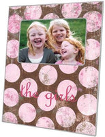 Distressed Pink Dots Picture Frame
