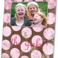 Distressed Pink Dots Picture Frame