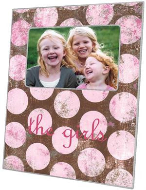 Distressed Pink Dots Picture Frame
