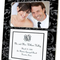 Black & Silver Damask with Inset Picture Frame