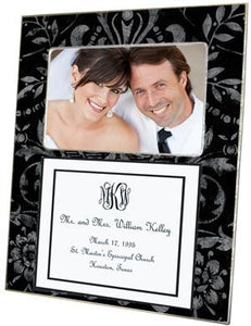 Black & Silver Damask with Inset Picture Frame