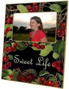 Cherries on Black Picture Frame