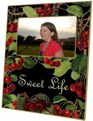 Cherries on Black Picture Frame