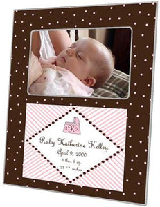 Brown & Pink Dots Picture Frame