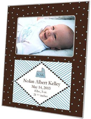 Brown & Blue Dots Picture Frame