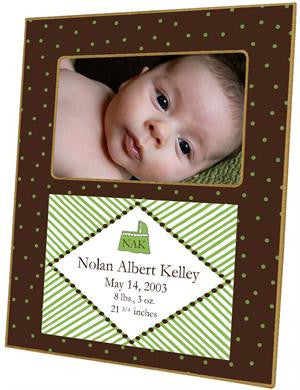 Brown & Green Dots Picture Frame