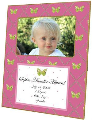 Fuchsia & Lime Butterfly Picture Frame