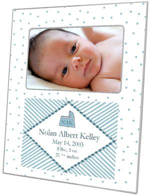 White & Blue Dots Picture Frame