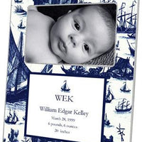 Navy Boat Toile Picture Frame