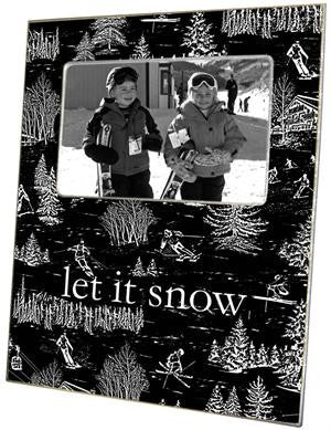 Ski Toile Black Picture Frame