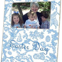 Easter Bunny Toile Blue Picture Frame