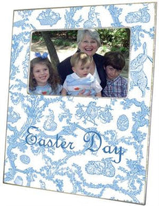 Easter Bunny Toile Blue Picture Frame