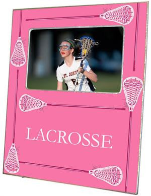 Lacrosse Sticks on Pink Picture Frame