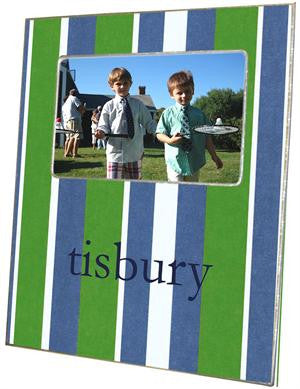 Cabana Stripe Blue & Green Picture Frame