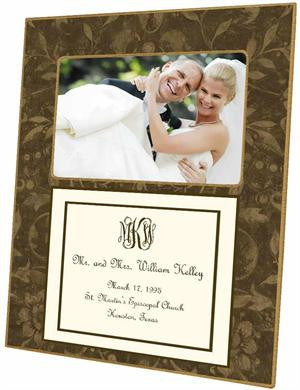Brown Damask with Inset Picture Frame