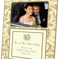 Creme & Gold Damask with Inset Picture Frame