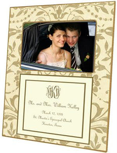 Creme & Gold Damask with Inset Picture Frame