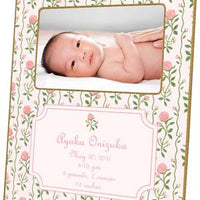 Rose Stripe Birth Announcement Picture Frame
