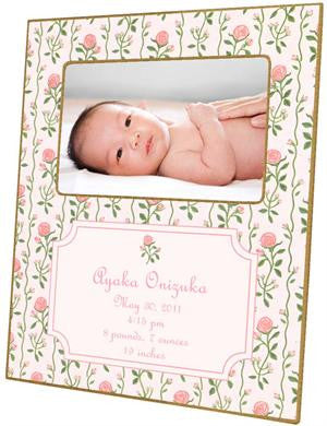 Rose Stripe Birth Announcement Picture Frame