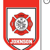 Monogrammed Fire Dept Garden Flag