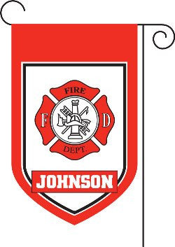 Monogrammed Fire Dept Garden Flag