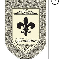 Monogrammed Black Fleur De Lis Garden Flag
