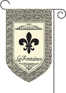 Monogrammed Black Fleur De Lis Garden Flag