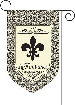 Monogrammed Black Fleur De Lis Garden Flag