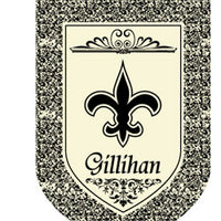 Monogrammed Fleur De Lis Black with Border House Flag