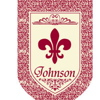 Monogrammed Fleur De Lis Red House Flag