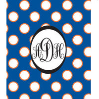 Monogrammed Orange & Royal Polka Dot Laundry Bag