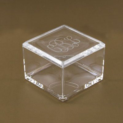 Monogrammed Acrylic Square Box