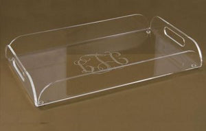 Monogrammed Acrylic  Serving Tray with Handles