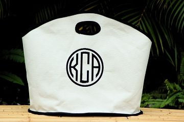 Monogrammed Black Trim Canvas GG Tote