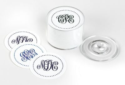 Polka Dot Monogram Coasters