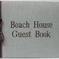 Blue Linen & Brown Guest Book
