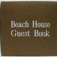 Brown Linen & Blue Guest Book