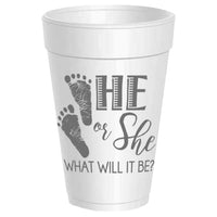 He She What Will It Be Foam Cups