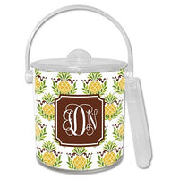 Pineapple Repeat Monogrammed Lucite Ice Bucket