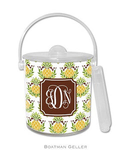 Pineapple Repeat Monogrammed Lucite Ice Bucket