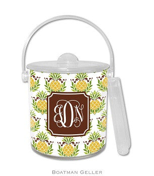 Pineapple Repeat Monogrammed Lucite Ice Bucket