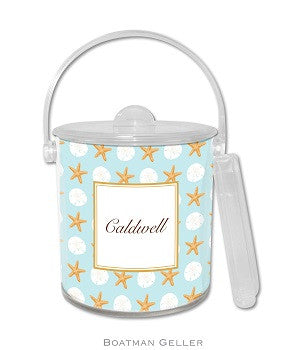 Seashore Monogrammed Lucite Ice Bucket