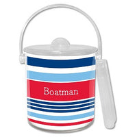 Espadrille Nautical Monogrammed Lucite Ice Bucket