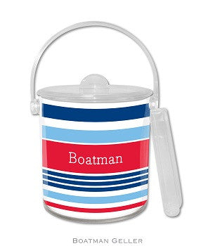 Espadrille Nautical Monogrammed Lucite Ice Bucket