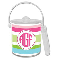 Espadrille Preppy Monogrammed Lucite Ice Bucket