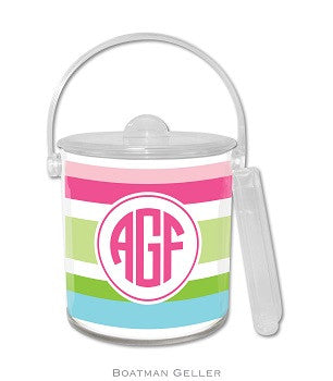 Espadrille Preppy Monogrammed Lucite Ice Bucket